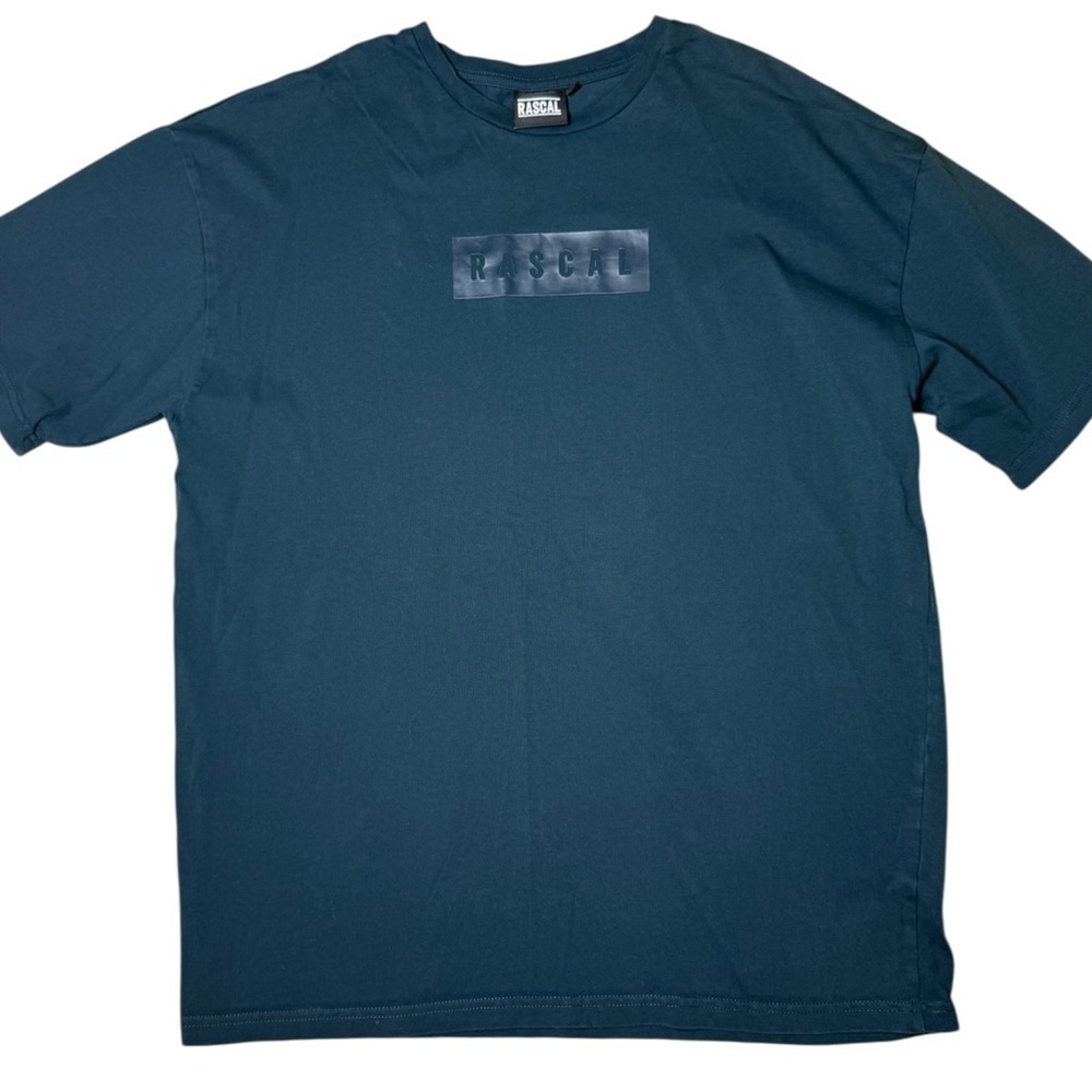 Rascal Graphic Logo T-Shirt Teal Blue Size Medium